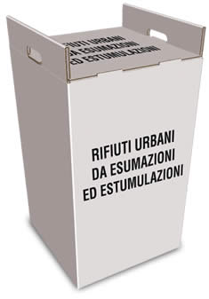 contenitore 80 litri per rifiuti cimiteriali ed assimilati agli urbani in cartone